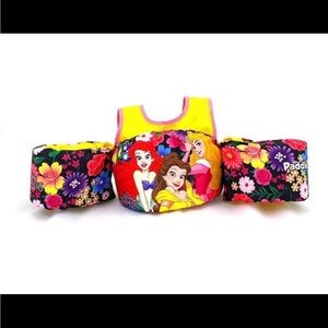 Disney Princess Purple Pink Yellow Floral Swim Vest